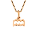 Rose gold stainless steel box chain necklace with an Aquarius zodiac sign pendant - Aquarius / Rose Gold