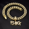 Gouden Hanger + 50cm Cubaanse Schakelketting/14mm