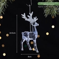 Clear acrylic reindeer ornament with silver glitter antlers for Christmas tree decor - Fine Powder Standing Deer