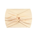 Elastic yoga headband in cream yellow with a twisted knot design for women's fitness - Pearl White
