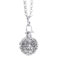 Hollow silver aroma locket necklace with floral patterns for essential oil diffuser - Hollow Sphere / Silver