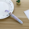 Cute purple unicorn 10-color shuttle ballpoint pen with multiple refills for students - Purple Sleeping Unicorn