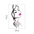 Detailansicht Wandtattoo Frauen-Linienkunst mit Maßen 57 cm x 24 cm für Deko - 24x57cm/Rosarote Lippen