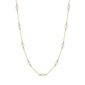 Elegant S925 sterling silver gold necklace with nine natural freshwater pearls - Gold Station Pearl Style(GPN19)