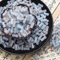 Bamboo shaped 6x12mm light blue gradient glass beads for DIY jewelry making - Jade Ring (Ink Wash 6x12mm)