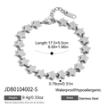 Silver stainless steel star link bracelet featuring adjustable lobster clasp design - Silver Pentagram Star Link Style (JDB0104002-S)