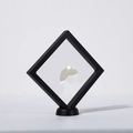 Boîte de présentation de bijoux flottante 3D noire avec film PE et base ronde - Noir PEH