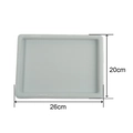 Grey velvet jewelry display tray with 26cm x 20cm dimension markings on white background - Flocked Plastic / Grey Loose Bead Tray (26x20cm)