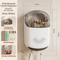 White wall-mounted kitchen organizer for utensils with 40-degree tilt and protective cover - Wall-mounted / Cream White