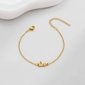 Detail of gold Leo zodiac bracelet with adjustable lobster clasp and extension chain - Leo Gold