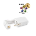 Sterile ear piercing gun with colorful zircon flower stud and golden ball screw back - Gold 6mm Colorful Crystal Flower