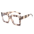 Occhiali quadrati oversize anti-luce blu con montatura spessa in tartaruga fashion - Montatura Tartarugato Crema