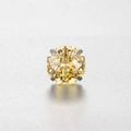 Titanium steel screw earring with 8mm yellow round faceted zircon in a 4-prong setting - 8mm/Screw Thin Rod / Yellow (Single)