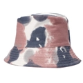 Detail shot of a double-sided tie-dye bucket hat with pink and blue camouflage patterns - L (58-60cm) / Pink and Black