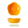 Orange flower shaped ceramic cat bowl with elevated neck protection and glossy finish - Single Orange Flower Bowl