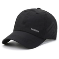 Casquette de baseball noire respirante avec broderie Fashion pour la course à l'extérieur - Noir