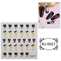 5D soft gel nail stickers DIY black heart star drip design cute nail art decals 1 pack - Cartoon Sticker (RJ-0017) / 60X60mm