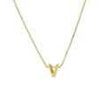 Classic 18k gold plated necklace featuring a bold V-shaped letter pendant on a fine chain - Letter V