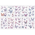 Set of 10 colorful glitter butterfly temporary tattoo stickers for face and body makeup - Glitter Butterfly Series D-10 Sheets