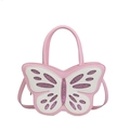 Sac à main papillon rose et blanc en cuir PU avec détails en maille violette scintillante - Rose