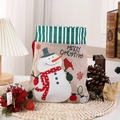Weihnachts-Geschenkbeutel aus Jute mit Schneemann-Motiv und Kordelzug-Verschluss - Cartoon Kordelzugbeutel Schneemann