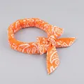 Bandeau rafraîchissant orange à motif cachemire avec nœud pour activités de plein air - Carte Coréenne / Feuilles Oranges