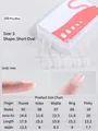 Size chart for thin seamless press-on almond nails in translucent matte white finish - Short Round (Size S)