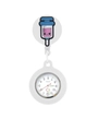 Dettaglio dell'orologio da infermiera in silicone bianco con siringa rosa e quadrante - Bianco Siringa