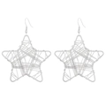 Orecchini a stella in argento con design geometrico a filo metallico intrecciato - Stile Stella Vuota (A-1003)
