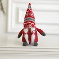Gnomo navideño en rojo y gris con gorro de punto y barba blanca, 20 cm de alto - Gnomo de Navidad Rojo 20CM