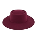Sombrero vintage de fieltro de lana burdeos con ala ancha para moda de otoño invierno - M (56-58cm) / Burdeos