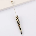 DIY beadable ballpoint pen featuring a classic leopard print pattern with silver accents - 51# Pattern (Leopard Silver Rod)