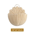 Handwoven semicircular fan-shaped rattan wall basket in light brown, size 38x23x15cm - Imitation Rattan Wall Basket Medium 38*23*15CM