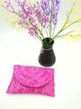 Pochette a busta in paglia di mais intrecciata a mano in colore rosa fucsia - Rosa Rosso