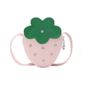 Borsa a tracolla a fragola rosa per bambini con decorazione di semi in strass lucidi - Rosa