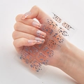3D laser gold nail stickers with orange and blue terrazzo patterns model SGP-055 - Orange Blue Peach Terrazzo Spotted Style (DQ3-048)