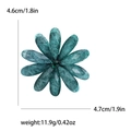 Spilla a fiore in acrilico turchese con gemma verde centrale per accessori femminili - Verde