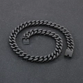 Cadena cubana gruesa de acero inoxidable negro con cierre de caja para hombres - Color Negro (KN288586-KJX)