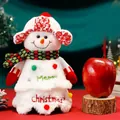 Weihnachts-Schneemann-Plüschbeutel mit Bestickung 23x15cm für Süßigkeiten und Geschenke - Baumförmiger 3D-Schneemann-Stil / 23x15cm / Neue Baumform 3D Schneemann