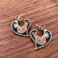 2509191 Colorful Heart-shaped Planet Earrings