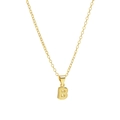 Polished 18k gold plated bubble letter B pendant necklace with a delicate link chain - Letter B