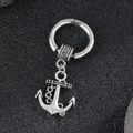 Vintage stainless steel anchor earrings for men with silver nautical pendant and greek pattern - Vintage Anchor Pendant (E191) / Silver