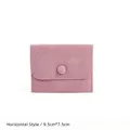Pink velvet jewelry pouch with snap button, horizontal style, size 9.5x7.5cm for rings - 横版款(9.5cm*7.5cm) / Pink
