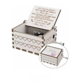 Handcrafted wooden music box for Mom with a vintage crank design and engraved heart patterns - Sunshine 11