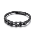 Pulsera punk para hombre en acero inoxidable negro con diseño de cable trenzado - Negro (KB144291-KFC)