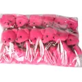 Pink plush teddy bear charms with Love ribbons in bulk wholesale packaging bags - Rose Red
