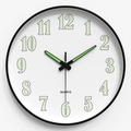Luminous quartz wall clock with black frame and numeric dial for home decor - 12 Inch / Arabic White Dial Black Frame