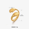 18K vergulde roestvrijstalen knuffel ring verstelbare open ring voor vrouwen - Verstelbaar Open / Goud