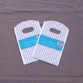 Mini plastic gift bags with blue and pink vertical stripes and summertime bow design - No. 85 (Summertime Stripes)