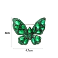 Vintage vlinderbroche met groene kristallen 4cm bij 4,7cm in een retro stijl - Zirkonia Vlinder (XX0097)